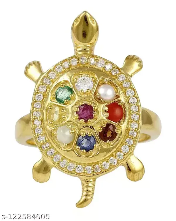 Navratan_9_Gemstone_Color_Full_Kachua_Tortoise_Ring_Astrological_Purpose_Good_Luck,_Good_Health,_Good_Wealth_For_Men_And_Women