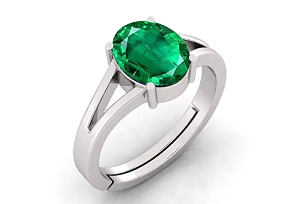 Panna_Emerald_Gemstone_Brass_Metal_Adjustable_Ring_Astrological_Purpose_For_Unisex