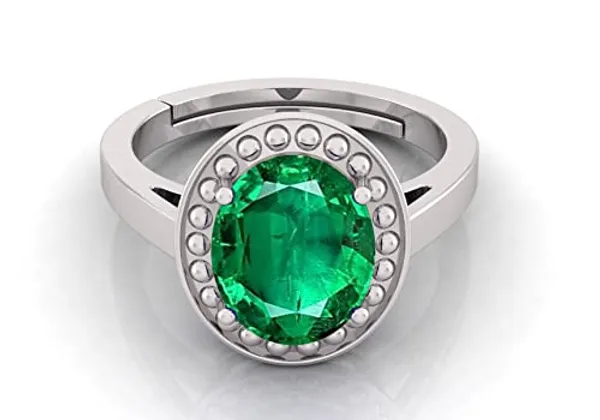 Panna_Emerald_Gemstone_Brass_Metal_Adjustable_Ring_Astrological_Purpose_For_Unisex