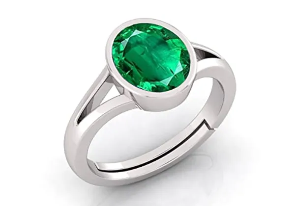 Panna_Emerald_Gemstone_Brass_Metal_Adjustable_Ring_Astrological_Purpose_For_Unisex