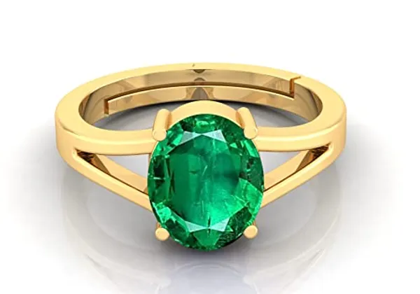 Panna_Emerald_Gemstone_Brass_Metal_Adjustable_Ring_Astrological_Purpose_For_Unisex