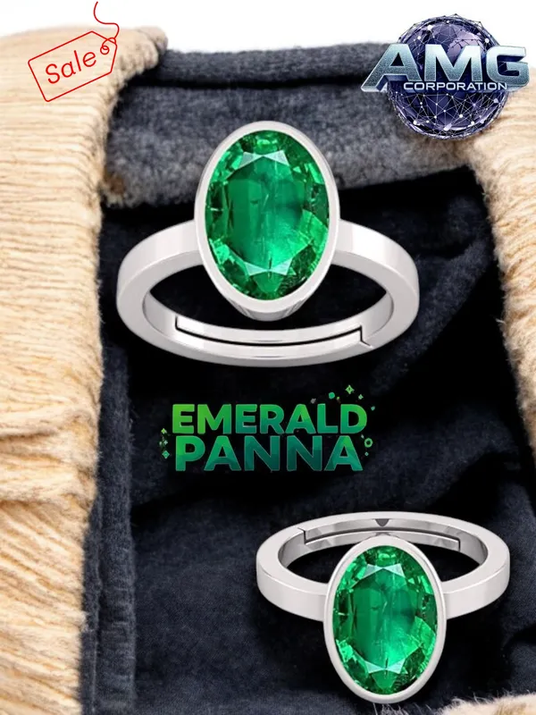 Panna_Emerald_Gemstone_Brass_Metal_Adjustable_Ring_Astrological_Purpose_For_Unisex