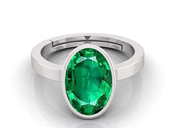 Panna_Emerald_Gemstone_Brass_Metal_Adjustable_Ring_Astrological_Purpose_For_Unisex