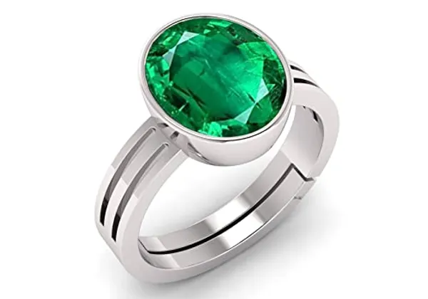 Panna_Emerald_Gemstone_Brass_Metal_Adjustable_Ring_Astrological_Purpose_For_Unisex