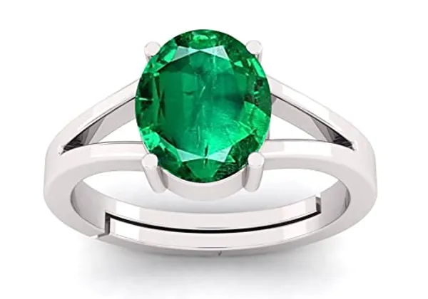 Panna_Emerald_Gemstone_Brass_Metal_Adjustable_Ring_Astrological_Purpose_For_Unisex