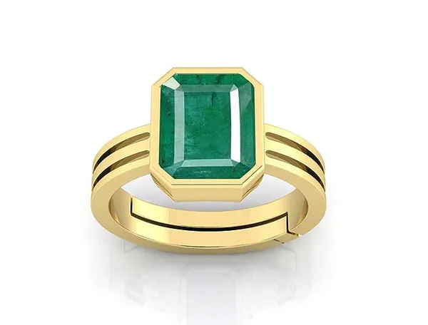 Panna_Emerald_Gemstone_Brass_Metal_Adjustable_Ring_Astrological_Purpose_For_Unisex