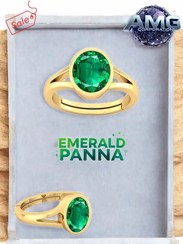 Panna_Emerald_Gemstone_Brass_Metal_Adjustable_Ring_Astrological_Purpose_For_Unisex