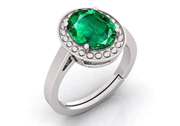 Panna_Emerald_Gemstone_Brass_Metal_Adjustable_Ring_Astrological_Purpose_For_Unisex
