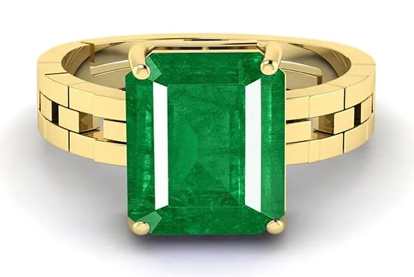 Panna_Emerald_Gemstone_Brass_Metal_Adjustable_Ring_Astrological_Purpose_For_Unisex