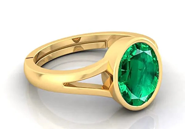 Panna_Emerald_Gemstone_Brass_Metal_Adjustable_Ring_Astrological_Purpose_For_Unisex