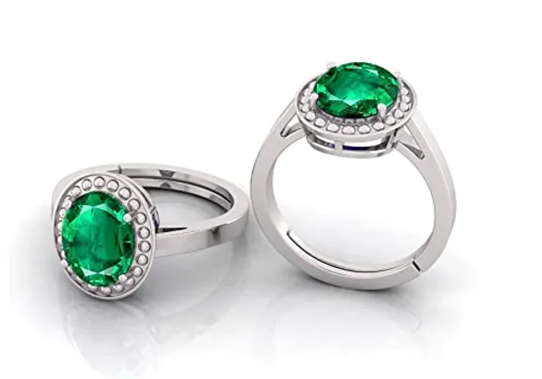 Panna_Emerald_Gemstone_Brass_Metal_Adjustable_Ring_Astrological_Purpose_For_Unisex
