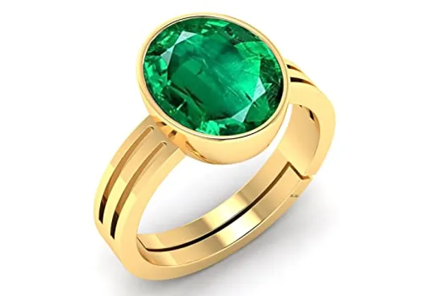 Panna_Emerald_Gemstone_Brass_Metal_Adjustable_Ring_Astrological_Purpose_For_Unisex