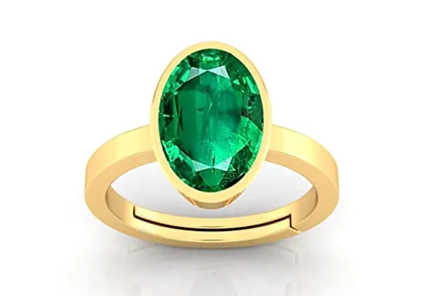 Panna_Emerald_Gemstone_Brass_Metal_Adjustable_Ring_Astrological_Purpose_For_Unisex