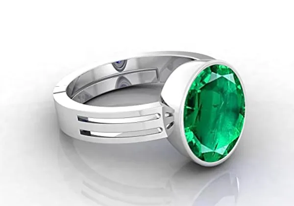 Panna_Emerald_Gemstone_Brass_Metal_Adjustable_Ring_Astrological_Purpose_For_Unisex