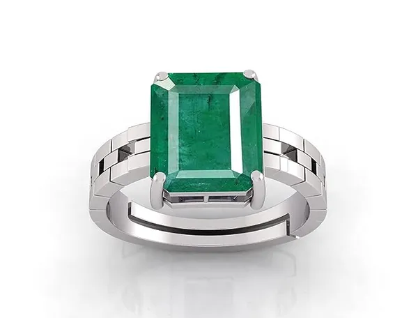 Panna_Emerald_Gemstone_Brass_Metal_Adjustable_Ring_Astrological_Purpose_For_Unisex