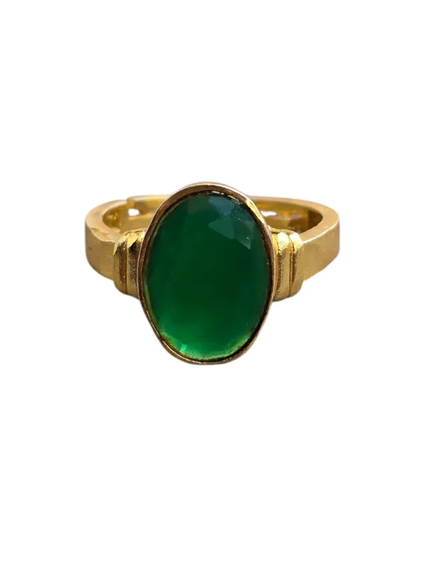 Panna_Emerald_Gemstone_Brass_Metal_Adjustable_Ring_Astrological_Purpose_For_Unisex