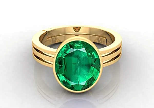 Panna_Emerald_Gemstone_Brass_Metal_Adjustable_Ring_Astrological_Purpose_For_Unisex