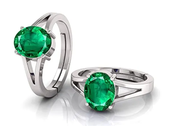 Panna_Emerald_Gemstone_Brass_Metal_Adjustable_Ring_Astrological_Purpose_For_Unisex