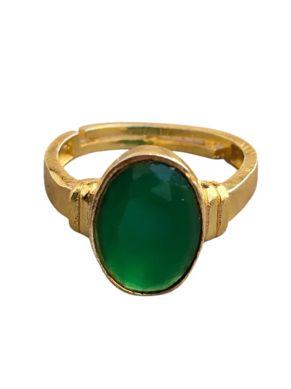 Panna_Emerald_Gemstone_Brass_Metal_Adjustable_Ring_Astrological_Purpose_For_Unisex