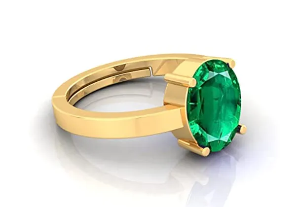 Panna_Emerald_Gemstone_Brass_Metal_Adjustable_Ring_Astrological_Purpose_For_Unisex