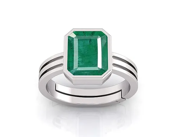 Panna_Emerald_Gemstone_Brass_Metal_Adjustable_Ring_Astrological_Purpose_For_Unisex