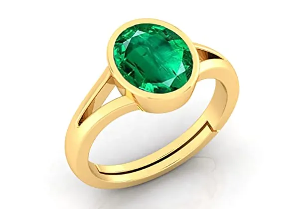 Panna_Emerald_Gemstone_Brass_Metal_Adjustable_Ring_Astrological_Purpose_For_Unisex