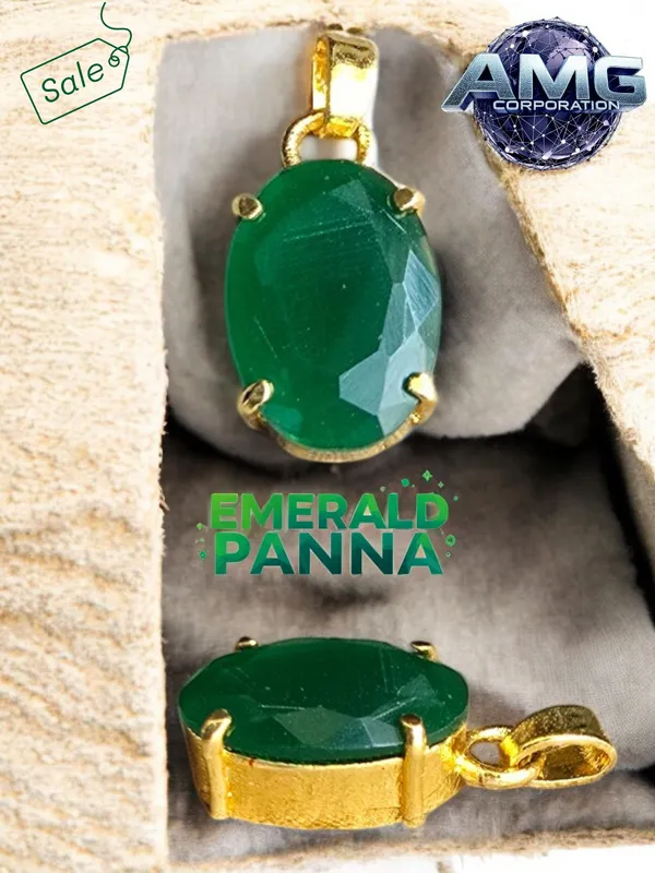 Panna_Emerald_Gemstone_Brass_Metal__Pendant_Astrological_Purpose_For_Unisex