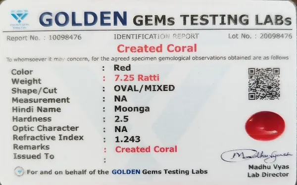 Moonga_Coral_Gemstone_Brass_Metal_Gold_Plated_Adjustable_Ring_Astrological_Purpose_For_Unisex