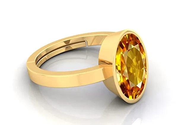 Yellow_Sapphire_Pukhraj_Gemstone_Brass_Metal_Adjustable_Ring_Astrological_Purpose_For_Unisex