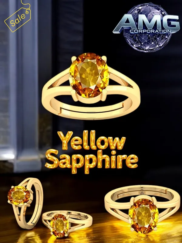 Yellow_Sapphire_Pukhraj_Gemstone_Brass_Metal_Adjustable_Ring_Astrological_Purpose_For_Unisex