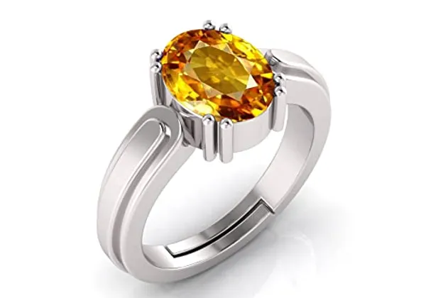 Yellow_Sapphire_Pukhraj_Gemstone_Brass_Metal_Adjustable_Ring_Astrological_Purpose_For_Unisex