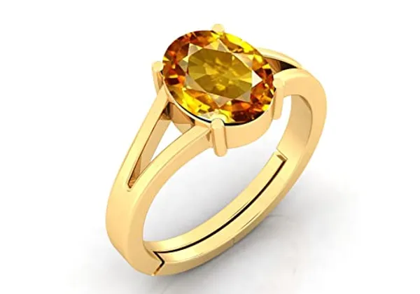 Yellow_Sapphire_Pukhraj_Gemstone_Brass_Metal_Adjustable_Ring_Astrological_Purpose_For_Unisex