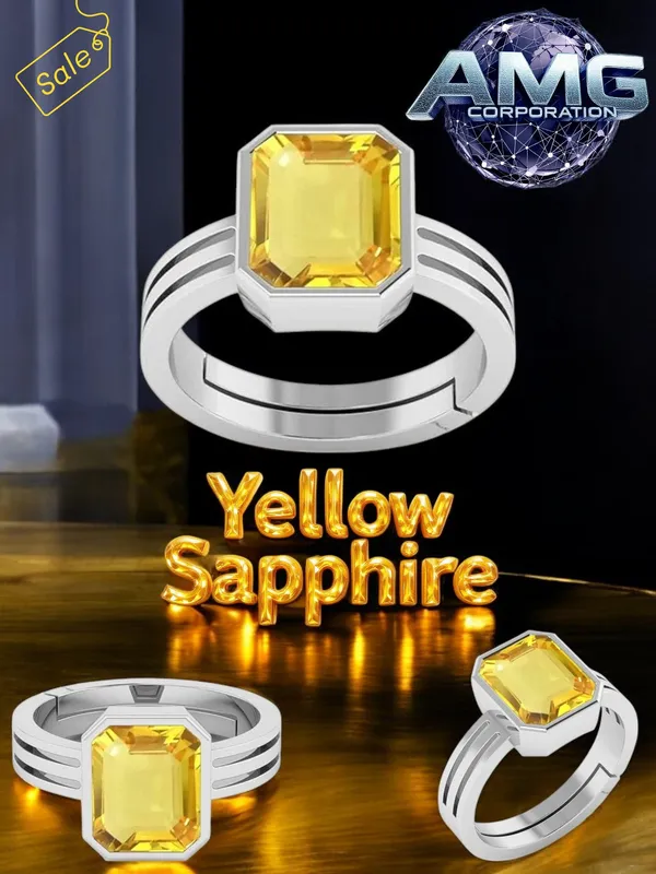 Yellow_Sapphire_Pukhraj_Gemstone_Brass_Metal_Adjustable_Ring_Astrological_Purpose_For_Unisex