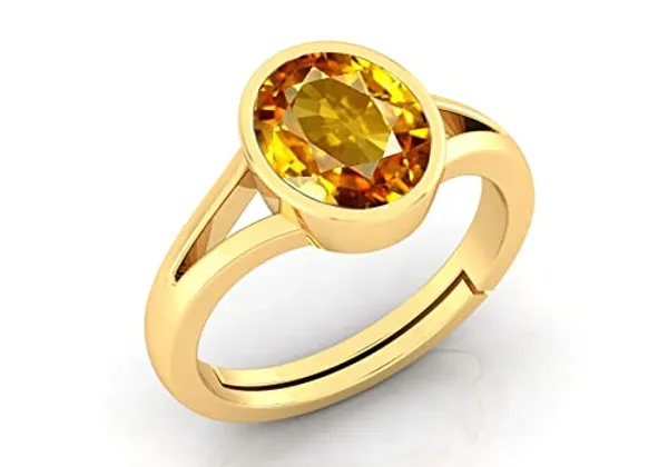 Yellow_Sapphire_Pukhraj_Gemstone_Brass_Metal_Adjustable_Ring_Astrological_Purpose_For_Unisex