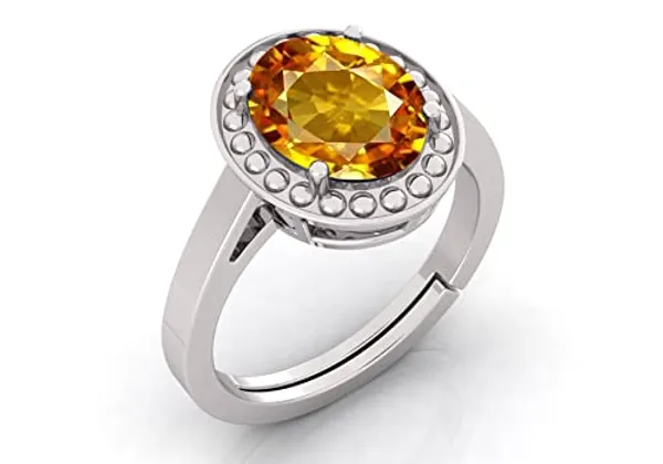 Yellow_Sapphire_Pukhraj_Gemstone_Brass_Metal_Adjustable_Ring_Astrological_Purpose_For_Unisex