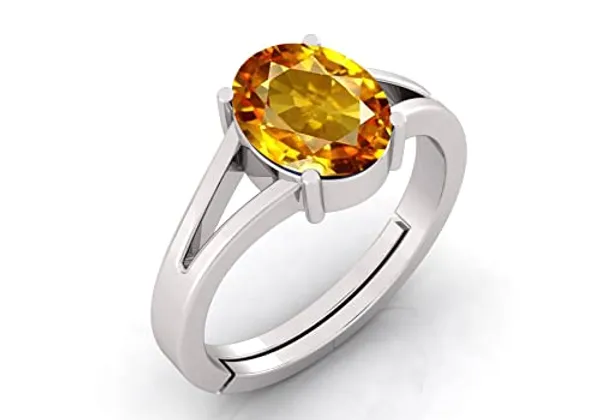 Yellow_Sapphire_Pukhraj_Gemstone_Brass_Metal_Adjustable_Ring_Astrological_Purpose_For_Unisex