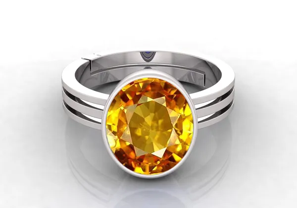 Yellow_Sapphire_Pukhraj_Gemstone_Brass_Metal_Adjustable_Ring_Astrological_Purpose_For_Unisex