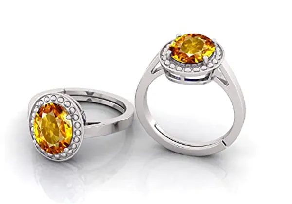 Yellow_Sapphire_Pukhraj_Gemstone_Brass_Metal_Adjustable_Ring_Astrological_Purpose_For_Unisex