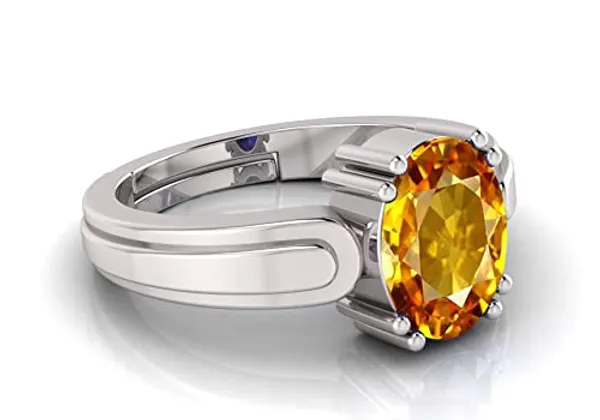 Yellow_Sapphire_Pukhraj_Gemstone_Brass_Metal_Adjustable_Ring_Astrological_Purpose_For_Unisex