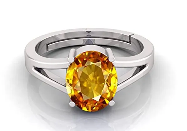 Yellow_Sapphire_Pukhraj_Gemstone_Brass_Metal_Adjustable_Ring_Astrological_Purpose_For_Unisex
