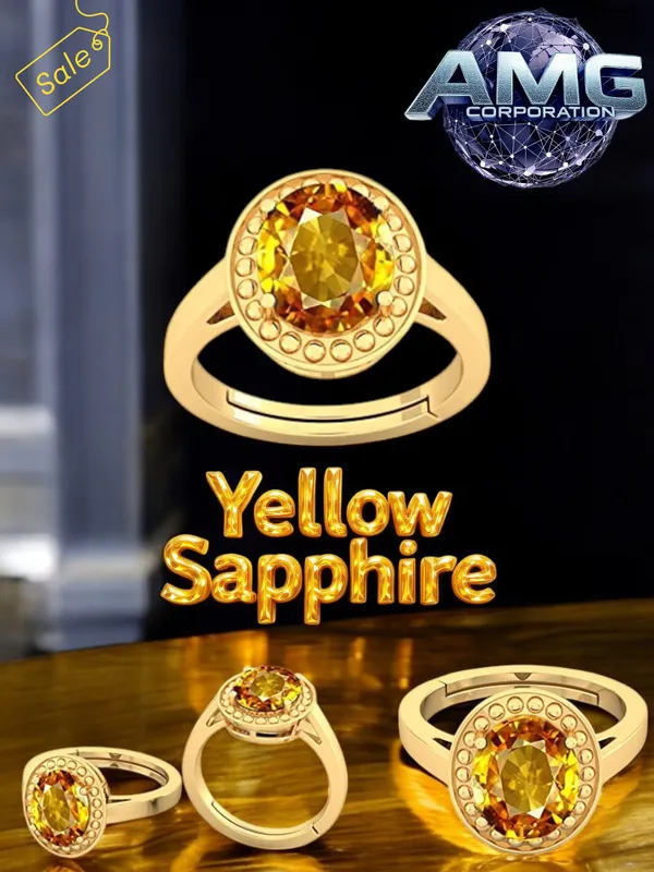 Yellow_Sapphire_Pukhraj_Gemstone_Brass_Metal_Adjustable_Ring_Astrological_Purpose_For_Unisex