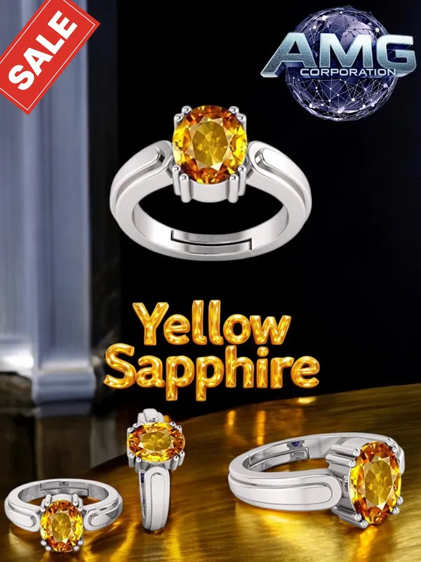 Yellow_Sapphire_Pukhraj_Gemstone_Brass_Metal_Adjustable_Ring_Astrological_Purpose_For_Unisex