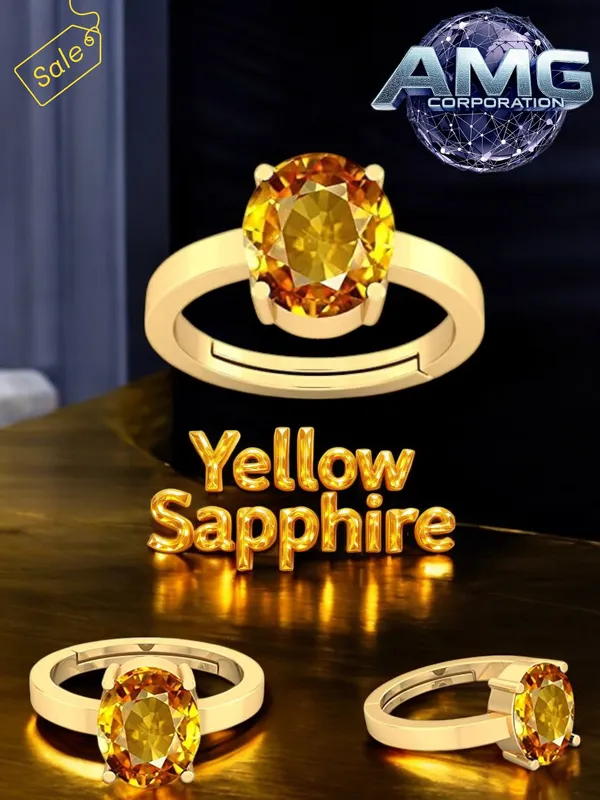 Yellow_Sapphire_Pukhraj_Gemstone_Brass_Metal_Adjustable_Ring_Astrological_Purpose_For_Unisex