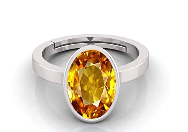 Yellow_Sapphire_Pukhraj_Gemstone_Brass_Metal_Adjustable_Ring_Astrological_Purpose_For_Unisex