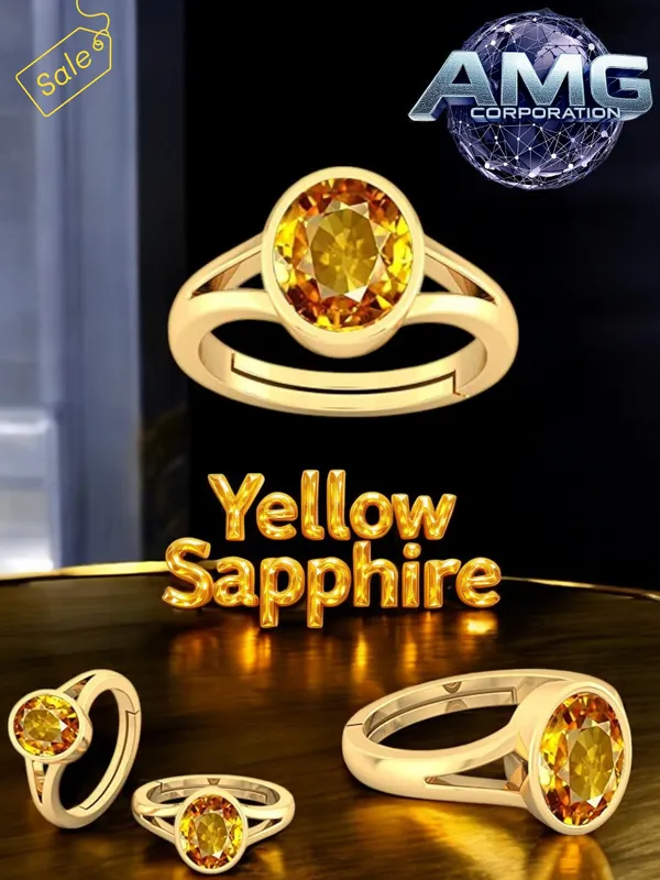 Yellow_Sapphire_Pukhraj_Gemstone_Brass_Metal_Adjustable_Ring_Astrological_Purpose_For_Unisex