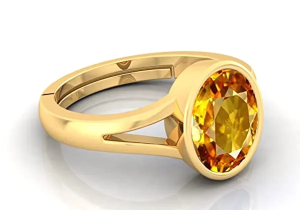 Yellow_Sapphire_Pukhraj_Gemstone_Brass_Metal_Adjustable_Ring_Astrological_Purpose_For_Unisex