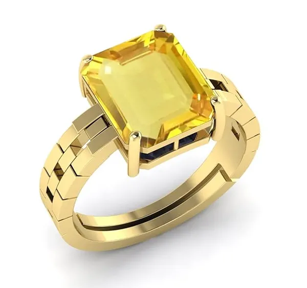 Yellow_Sapphire_Pukhraj_Gemstone_Brass_Metal_Adjustable_Ring_Astrological_Purpose_For_Unisex