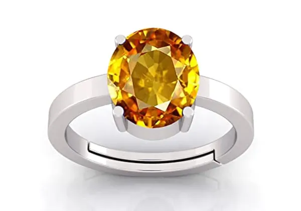 Yellow_Sapphire_Pukhraj_Gemstone_Brass_Metal_Adjustable_Ring_Astrological_Purpose_For_Unisex