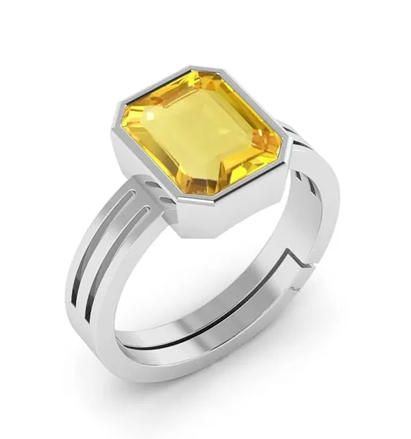 Yellow_Sapphire_Pukhraj_Gemstone_Brass_Metal_Adjustable_Ring_Astrological_Purpose_For_Unisex