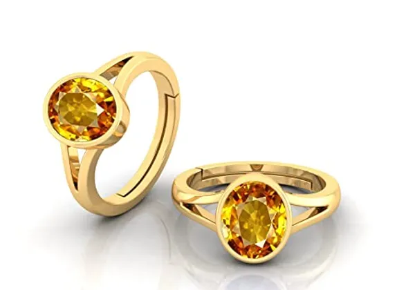 Yellow_Sapphire_Pukhraj_Gemstone_Brass_Metal_Adjustable_Ring_Astrological_Purpose_For_Unisex